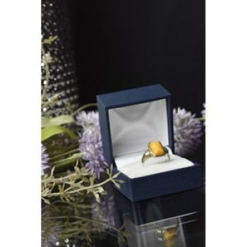 925 Sterling Silver Yellow Jasper Ring Size 7.5