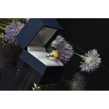 925 Sterling Silver Yellow Jasper Ring Size 7.5