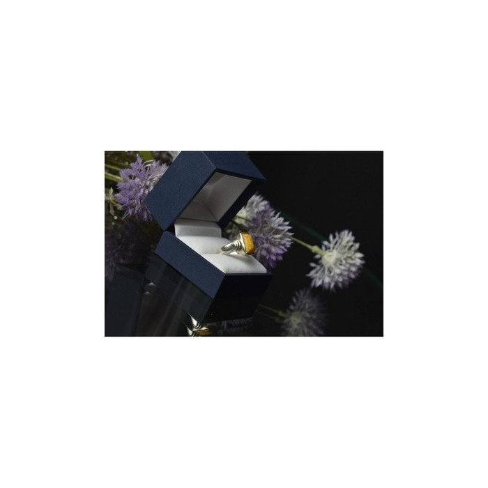 925 Sterling Silver Yellow Jasper Ring Size 7.5