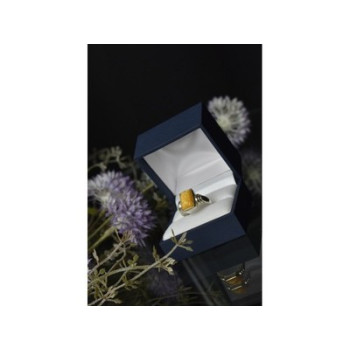 925 Sterling Silver Yellow Jasper Ring Size 7.5