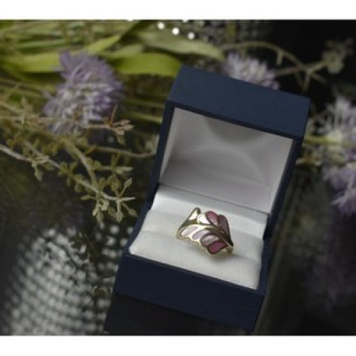 925 Sterling Silver Mother of Pearl Inserts Ring Size 6.5