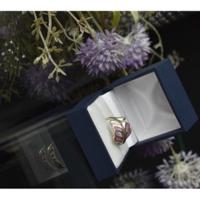 925 Sterling Silver Mother of Pearl Inserts Ring Size 6.5