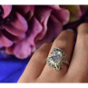 925 Sterling Silver CZ & Marcasites Ring Size 6.5
