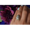 925 Sterling Silver CZ & Marcasites Ring Size 6.5