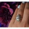 925 Sterling Silver CZ & Marcasites Ring Size 6.5