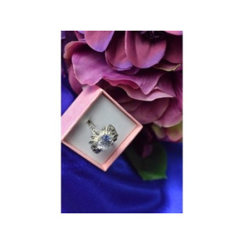 925 Sterling Silver CZ & Marcasites Ring Size 6.5