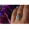 925 Sterling Silver CZ & Marcasites Ring Size 6.5
