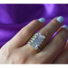 925 Sterling Silver CZ & Marcasites Ring Size 6.5