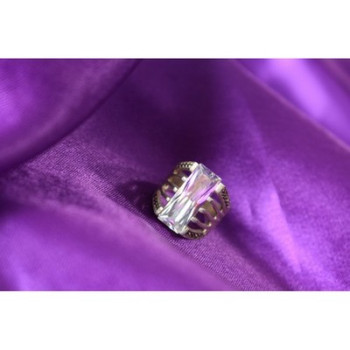 925 Sterling Silver CZ & Marcasites Ring Size 6.5