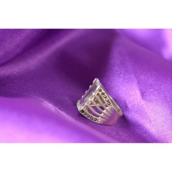 925 Sterling Silver CZ & Marcasites Ring Size 6.5