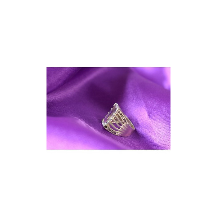 925 Sterling Silver CZ & Marcasites Ring Size 6.5