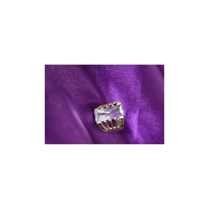 925 Sterling Silver CZ & Marcasites Ring Size 6.5