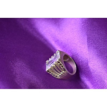 925 Sterling Silver CZ & Marcasites Ring Size 6.5