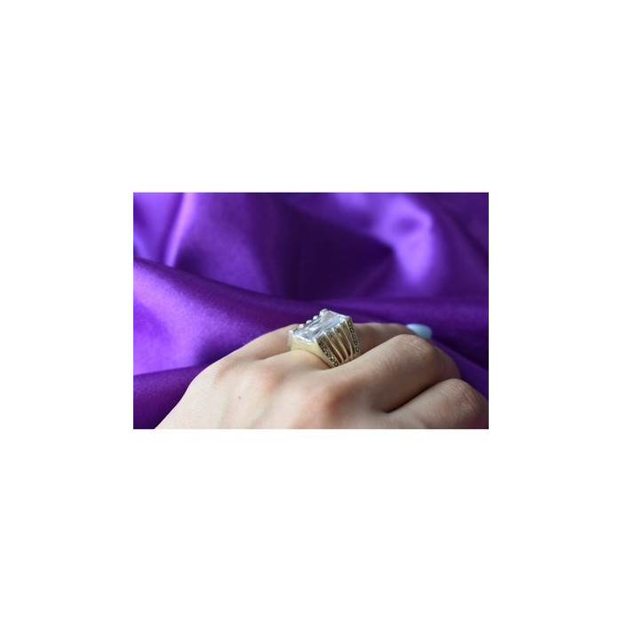 925 Sterling Silver CZ & Marcasites Ring Size 6.5