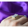 925 Sterling Silver CZ & Marcasites Ring Size 6.5