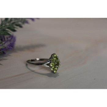 925 Sterling Silver Peridot Ring Size 8