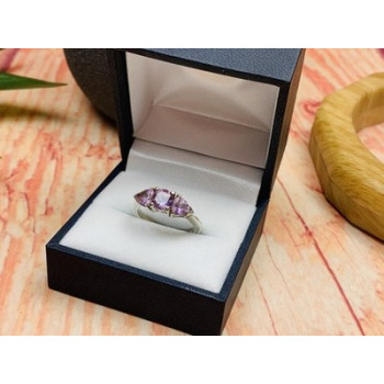 925 Sterling Silver Amethyst Ring Size 7