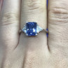 925 Sterling Silver Blue & White CZ Ring Size 7.5