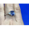 925 Sterling Silver Blue & White CZ Ring Size 7.5