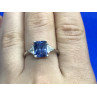 925 Sterling Silver Blue & White CZ Ring Size 7.5
