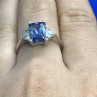 925 Sterling Silver Blue & White CZ Ring Size 7.5