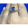 925 Sterling Silver Blue & White CZ Ring Size 7.5