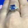 925 Sterling Silver Blue & White CZ Ring Size 7.5