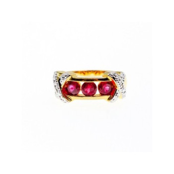 925 Sterling Silver Gold Plated Pink Topaz Ring Size 5