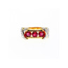 925 Sterling Silver Gold Plated Pink Topaz Ring Size 5
