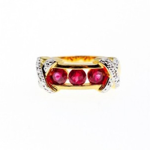 925 Sterling Silver Gold Plated Pink Topaz Ring Size 5