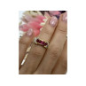 925 Sterling Silver Gold Plated Pink Topaz Ring Size 5