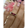 925 Sterling Silver Gold Plated Pink Topaz Ring Size 5