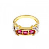 925 Sterling Silver Gold Plated Pink Topaz Ring Size 5