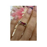 925 Sterling Silver Gold Plated Pink Topaz Ring Size 5