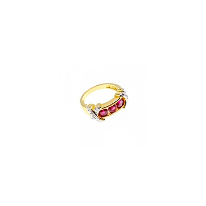 925 Sterling Silver Gold Plated Pink Topaz Ring Size 5