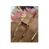 925 Sterling Silver Gold Plated Pink Topaz Ring Size 5