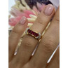 925 Sterling Silver Gold Plated Pink Topaz Ring Size 5