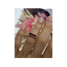 925 Sterling Silver Gold Plated Pink Topaz Ring Size 5
