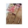 925 Sterling Silver Gold Plated Pink Topaz Ring Size 5