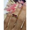 925 Sterling Silver Gold Plated Pink Topaz Ring Size 5