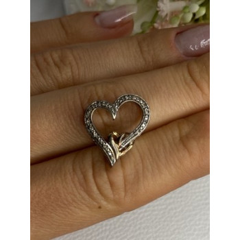 925 Sterling Silver White Topaz Heart Pendant Length 0.75 Inch