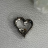 925 Sterling Silver White Topaz Heart Pendant Length 0.75 Inch