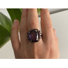 Blackened 925 Sterling Silver With Gilding Amethyst Ring Size 9