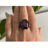 Blackened 925 Sterling Silver With Gilding Amethyst Ring Size 9