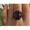 Blackened 925 Sterling Silver With Gilding Amethyst Ring Size 9