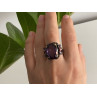 Blackened 925 Sterling Silver With Gilding Amethyst Ring Size 9