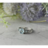 925 Sterling Silver Blue and Colorless Spinel Ring Size 6.5