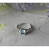 925 Sterling Silver Blue and Colorless Spinel Ring Size 6.5