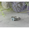 925 Sterling Silver Blue and Colorless Spinel Ring Size 6.5