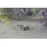 925 Sterling Silver Blue and Colorless Spinel Ring Size 6.5